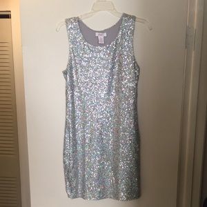 Silver sequin dress